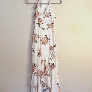 Spaghetti Strap Ruffled Midi Dress